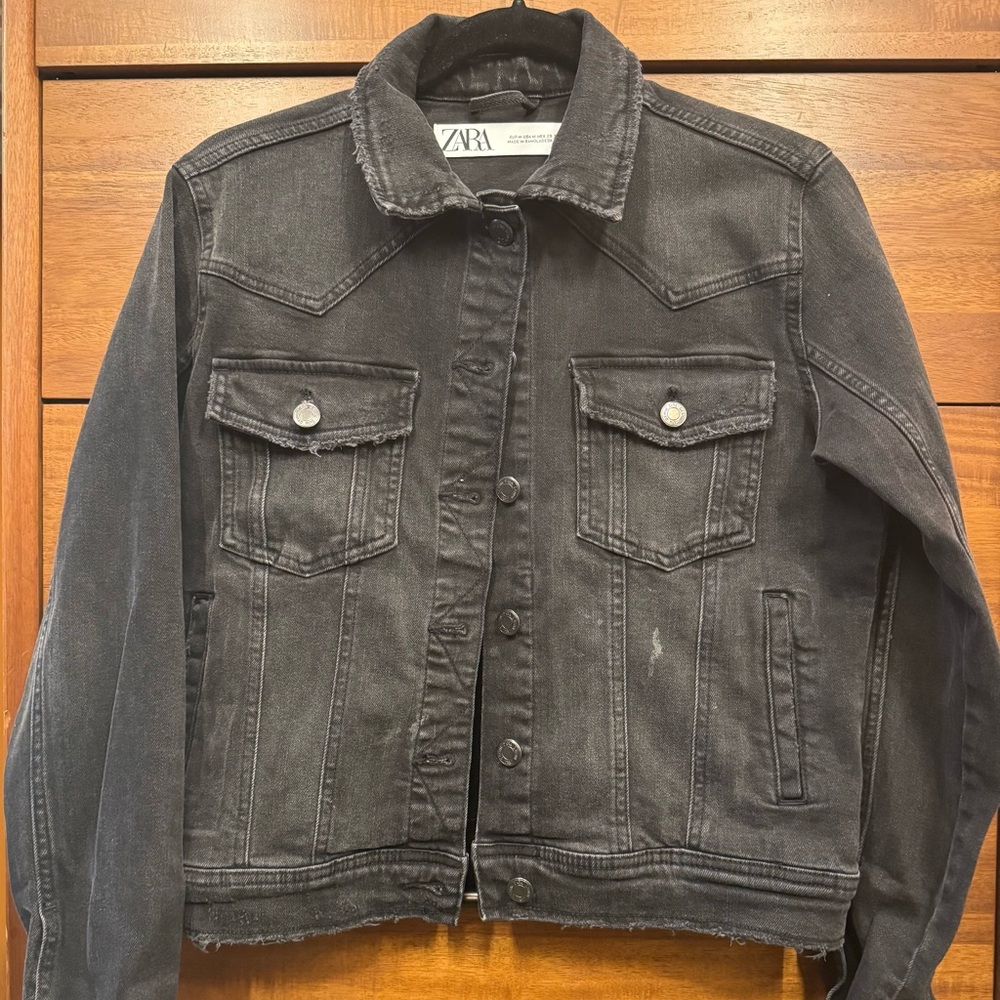 Zara Charcoal Denim Jacket